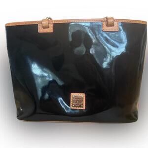 Dooney & Bourke Black and Tan Tote Bag- EUC